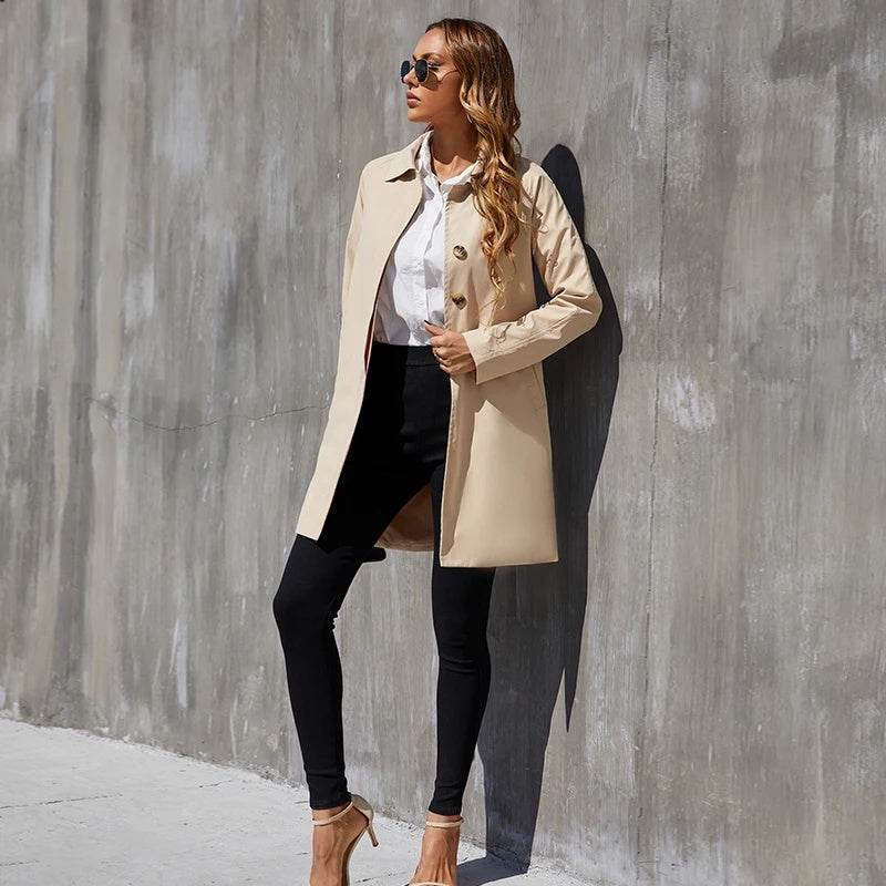 Small British Style Trench Women's Fashionable Temperament Coat - MYLUXURY LANE ENTERPRISE