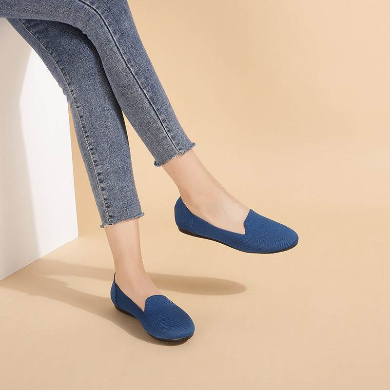 Pumps Round Head Woven Shallow Mouth Flying Woven Women's Flat Bottom - MYLUXURY LANE ENTERPRISE