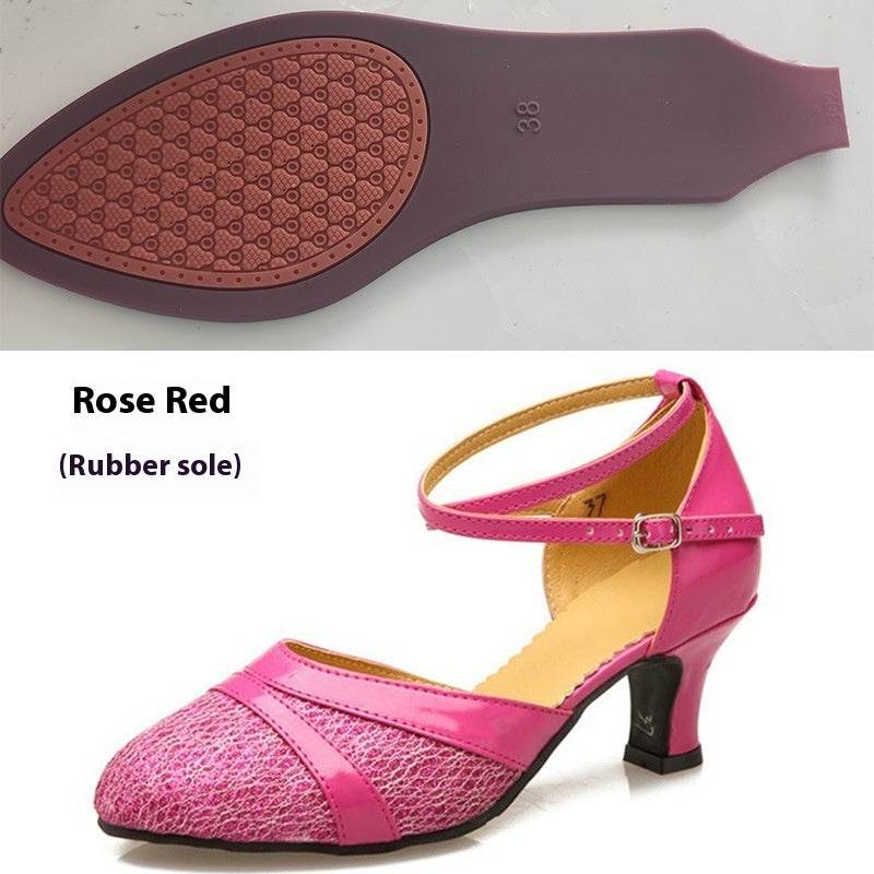 Women's Toe-covered Mid Heel Soft Bottom Dancing Shoes - MYLUXURY LANE ENTERPRISE