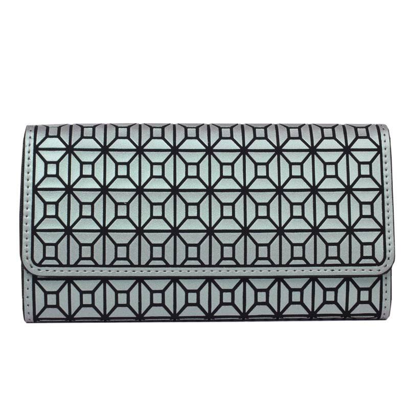 Geometric Rhombus Silicone Long Tri-fold Mobile Phone Wallet - MYLUXURY LANE ENTERPRISE
