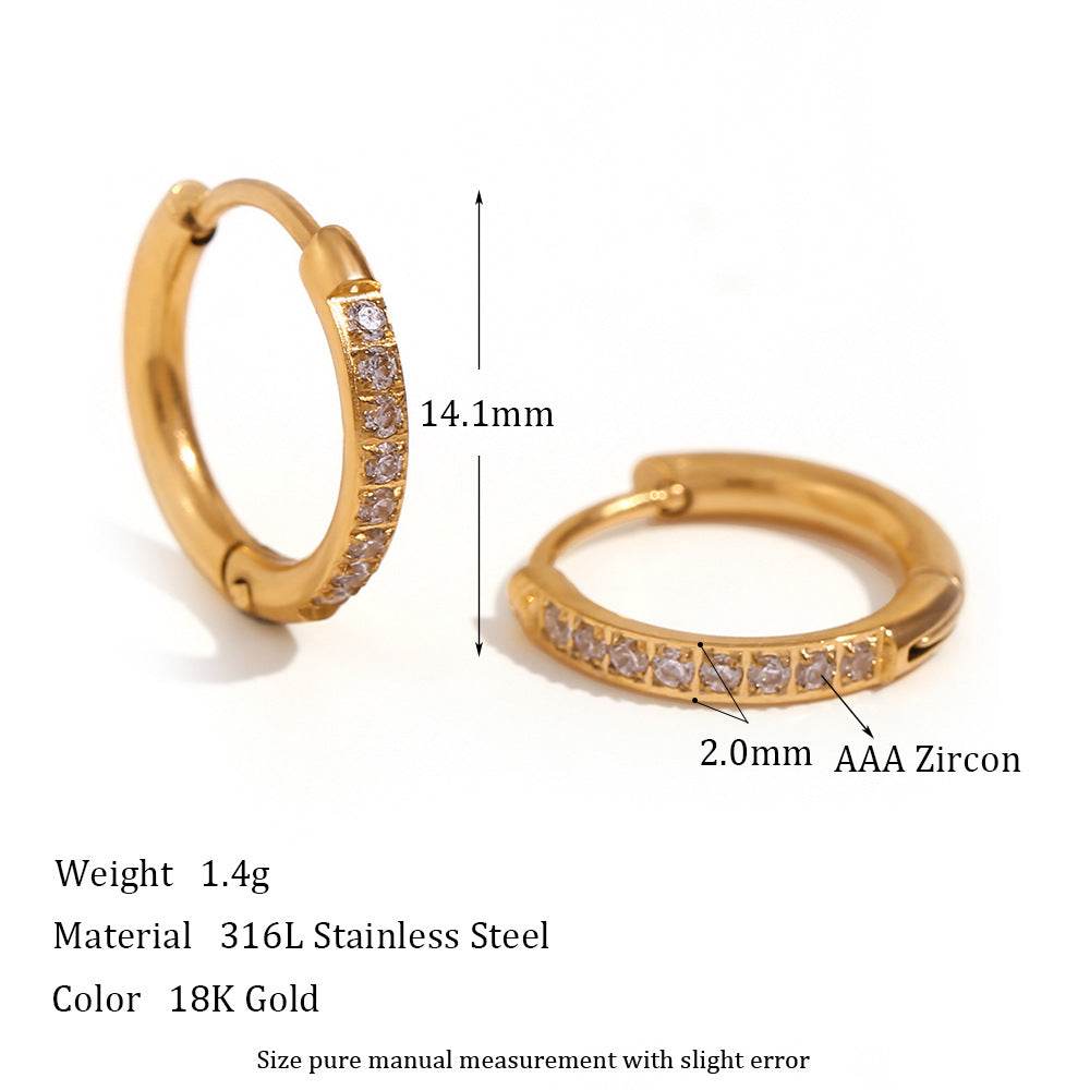 Special Interest Light Luxury Design Rounded Edge Zircon Earrings - MYLUXURY LANE ENTERPRISE