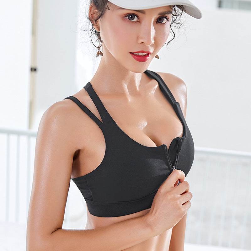 Front Zipper Yoga Fitness Vest Women Shockproof Running Sports Underwear Bra - MYLUXURY LANE ENTERPRISE
