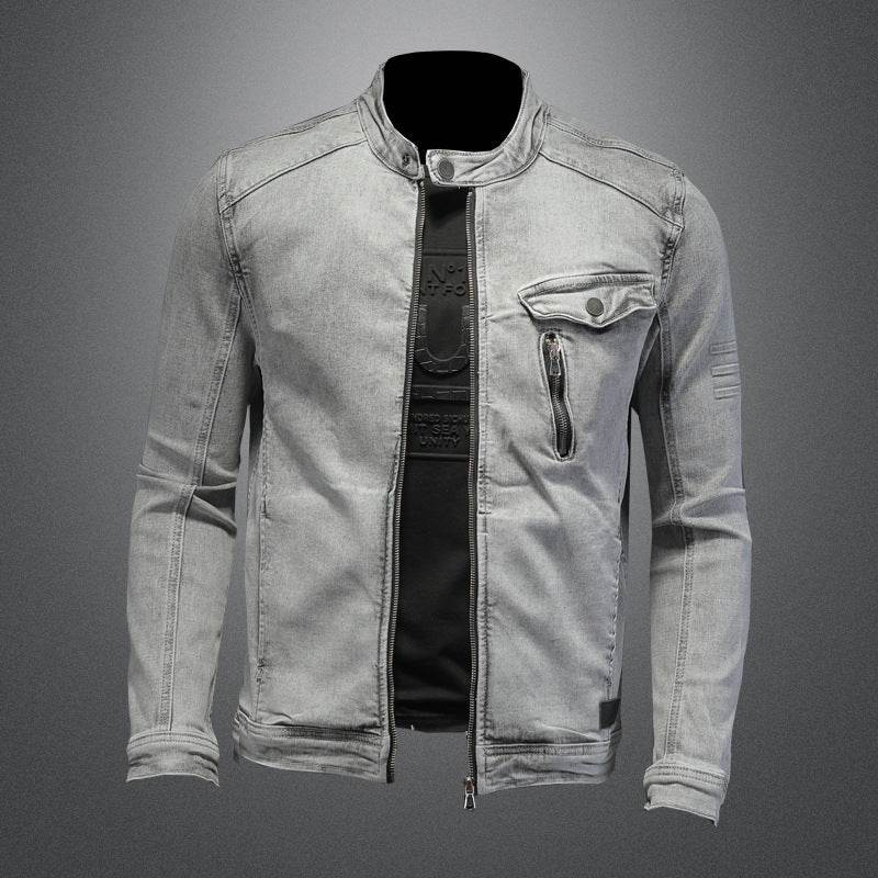 High Quality Stretch Zipper Denim Jacket Men - MYLUXURY LANE ENTERPRISE