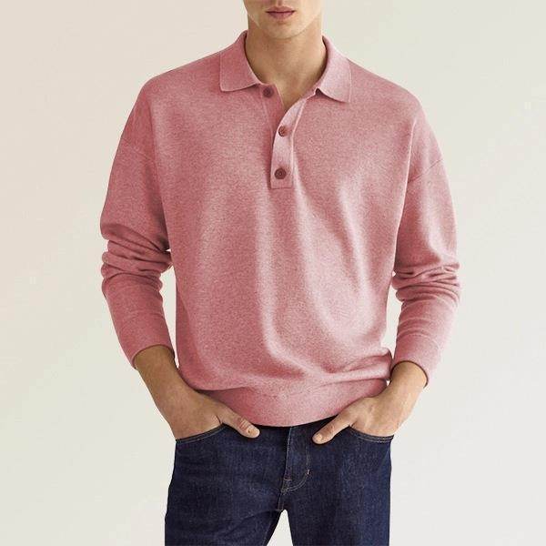 New Autumn Long Sleeve V-neck Buttons Men's Casual Jacket Polo Shirt - MYLUXURY LANE ENTERPRISE