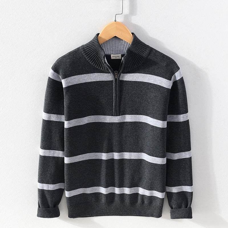 Turtleneck Men's Cotton Wool Casual Half Zipper Sweater - MYLUXURY LANE ENTERPRISE