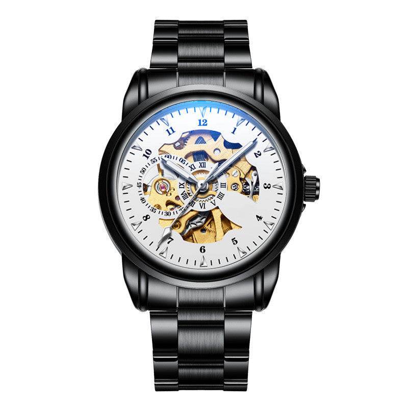 Men's Fashion Simple Leather Waterproof Luminous Mechanical Watch - MYLUXURY LANE ENTERPRISE