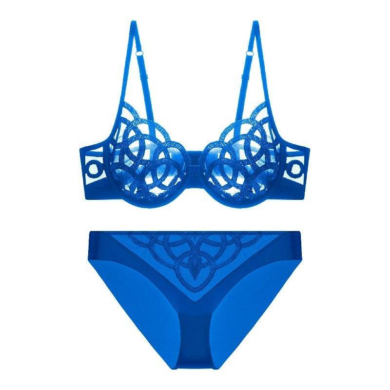 Women's Push Up Bra Ultra-thin Breathable Mesh Embroidery Bra Set - MYLUXURY LANE ENTERPRISE