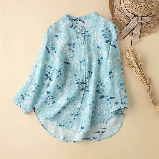 Women's Retro Loose Casual Long Sleeves Top Cotton And Linen Shirt - MYLUXURY LANE ENTERPRISE