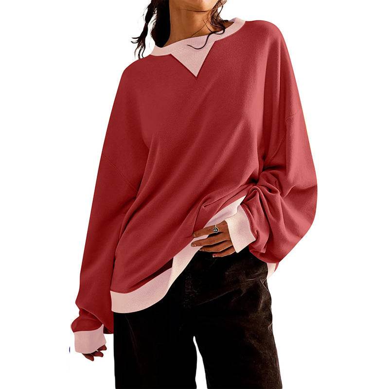 Loose Casual Contrast Color Sweater For Women - MYLUXURY LANE ENTERPRISE