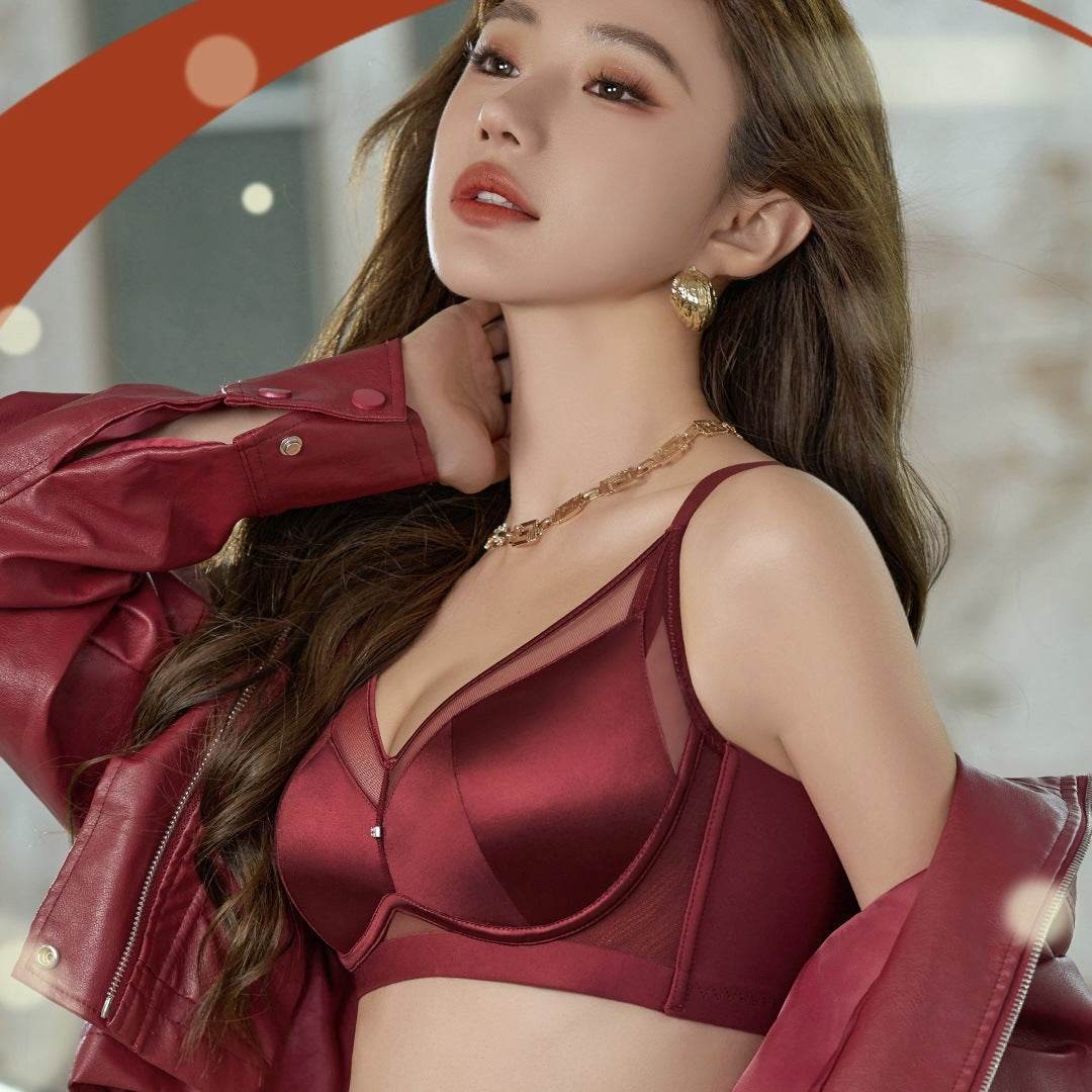 Satin Mesh Bra Medium-weight Cup Wireless Backless Bra - MYLUXURY LANE ENTERPRISE