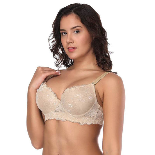 Plus Size Thin Mould Cup Underwire Lace Bra - MYLUXURY LANE ENTERPRISE