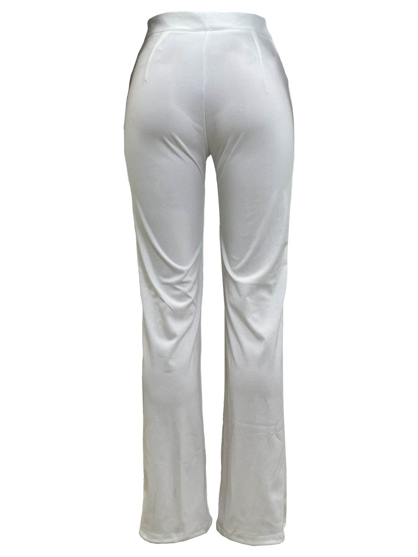 New Women's Clothing Hot Girl Temperament Slimming White High-waist Straight-leg Pants - MYLUXURY LANE ENTERPRISE