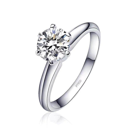 Moissanite Women's Diamond Ring D Color Silver Gold Plated - MYLUXURY LANE ENTERPRISE