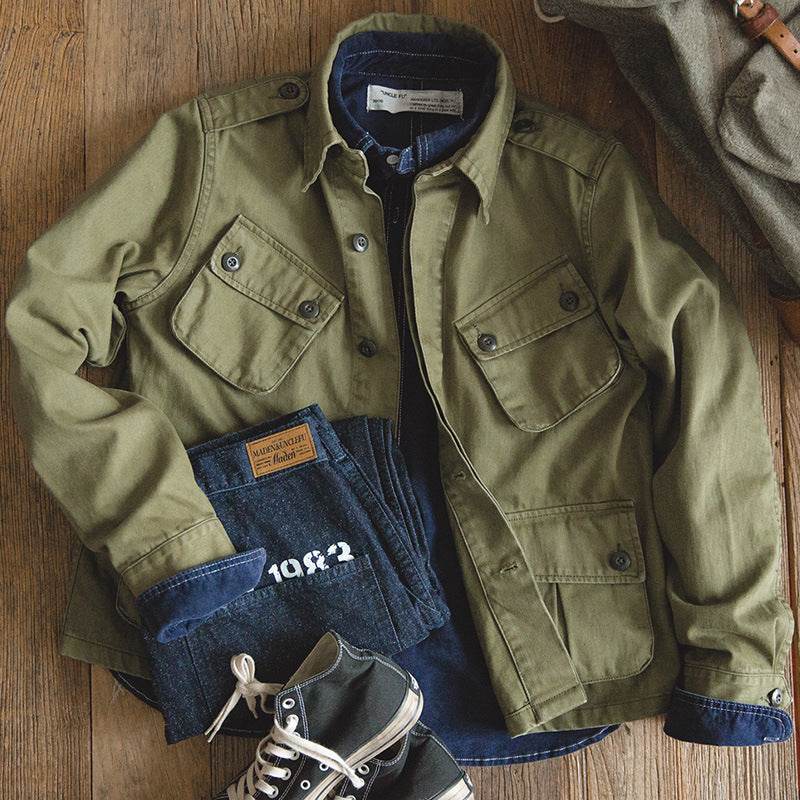 American Retro Heavy Washed Overalls Coat Design Fashion Brand Multi-pocket - MYLUXURY LANE ENTERPRISE