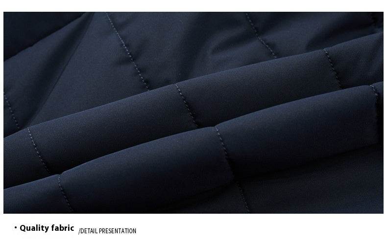 Fall Winter Men Jacket Lapel Fashion Business Lightweight Silk Cotton-padded Coat - MYLUXURY LANE ENTERPRISE