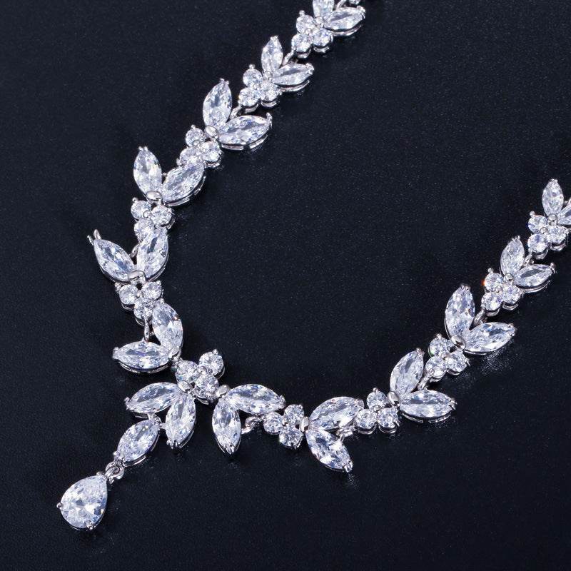 Fashion And Generous Bride Wedding Dress Accessories High-grade AAA Zircon Four-piece Set - MYLUXURY LANE ENTERPRISE