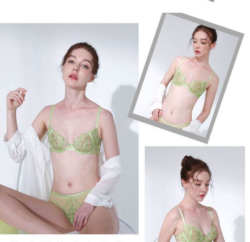 Lace Embroidered Thin Cup Push Up Comfort Bra Underwear Set - MYLUXURY LANE ENTERPRISE