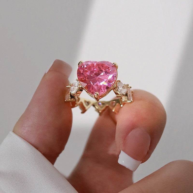 Women's Large Heart Gem Ring - MYLUXURY LANE ENTERPRISE
