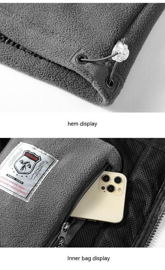 Men's Fashion Double Polar Warm Stand Collar Fleece Jacket - MYLUXURY LANE ENTERPRISE