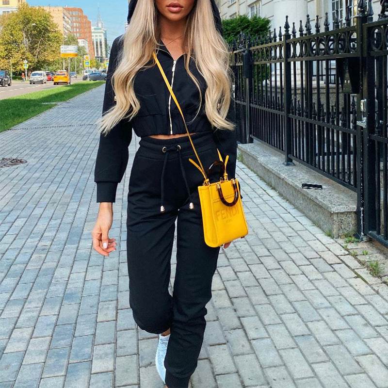 Fashion Long Sleeve Hooded Sports Suit Women - MYLUXURY LANE ENTERPRISE