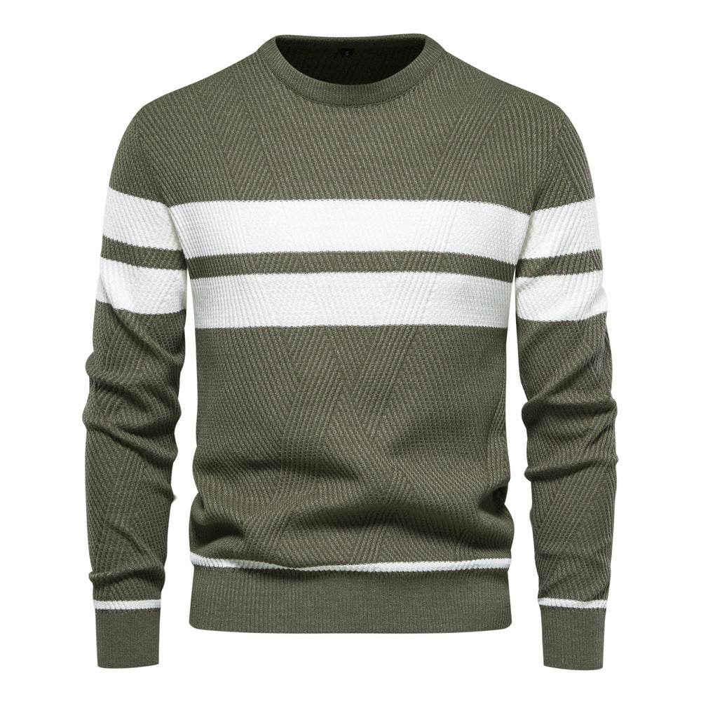 Fashion Casual Striped Men's Sweater - MYLUXURY LANE ENTERPRISE