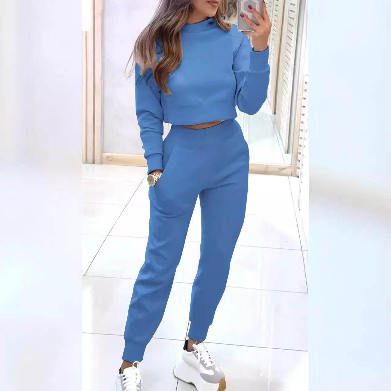 Autumn And Winter Ladies High Collar Slim Fit Long Sleeves Casual Suit - MYLUXURY LANE ENTERPRISE