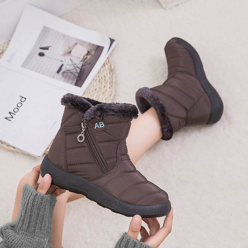 Waterproof Snow Boots Plush Warm Winter Shoes Casual Lightweight Ankle Boots - MYLUXURY LANE ENTERPRISE