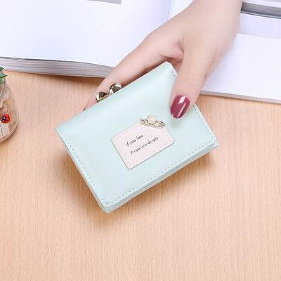 Ladies Simple Leather Short Folding Wallet - MYLUXURY LANE ENTERPRISE