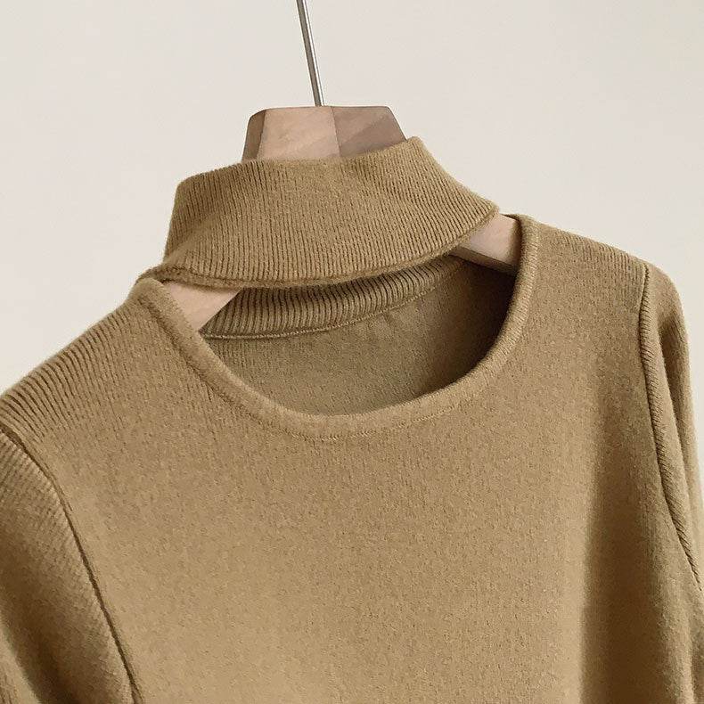 Women's Thick Design Halterneck Long-sleeved Knitwear - MYLUXURY LANE ENTERPRISE