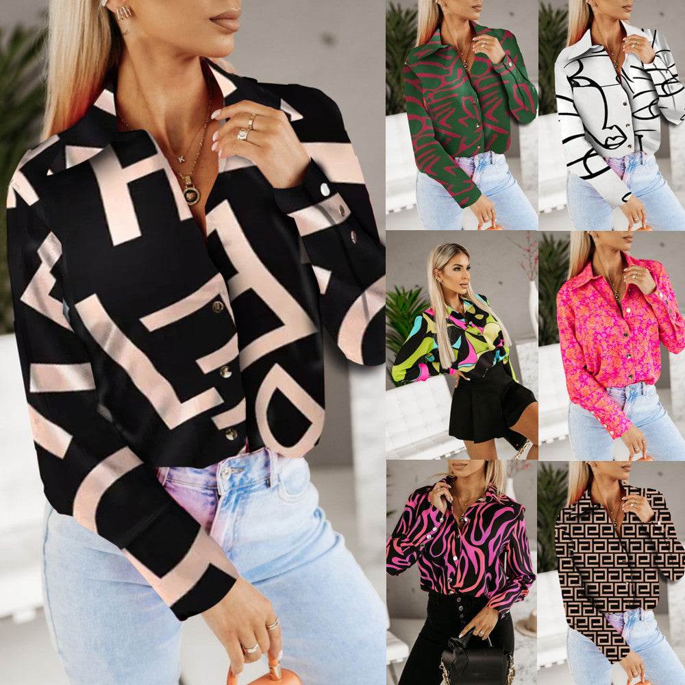 European And American Spring And Autumn Top Printed Shirt - MYLUXURY LANE ENTERPRISE
