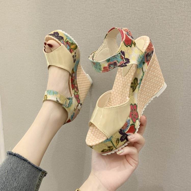 Stylish Peep Toe Women's Roman Sandals With Buckle High Heel Fashion Casual Plus Size - MYLUXURY LANE ENTERPRISE