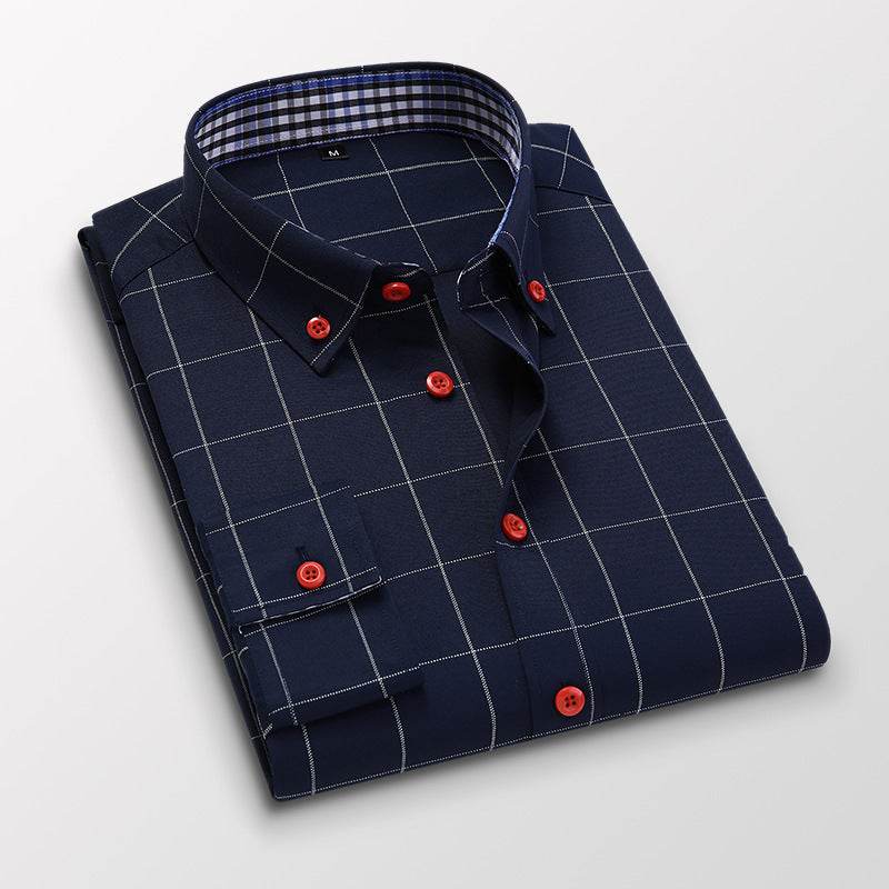 Fall Men's Shirts Long Sleeve Casual Slim Fit - MYLUXURY LANE ENTERPRISE