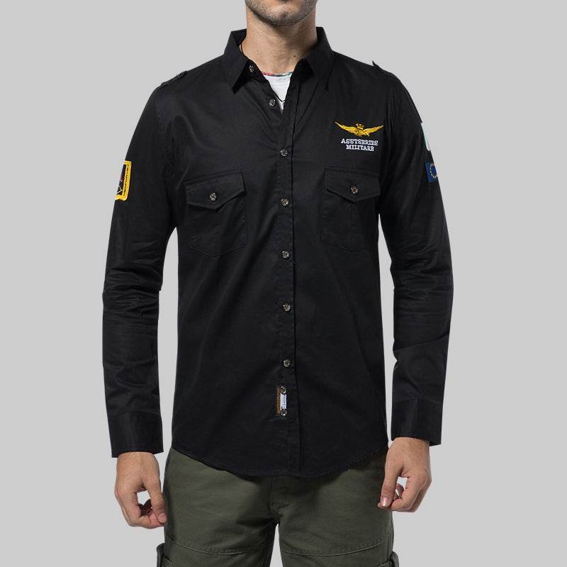 Men's Long-sleeved Shirt Men's Embroidered - MYLUXURY LANE ENTERPRISE