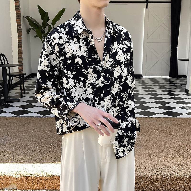 Comfort Ice Silk Trendy Holiday Floral Shirt Men's - MYLUXURY LANE ENTERPRISE