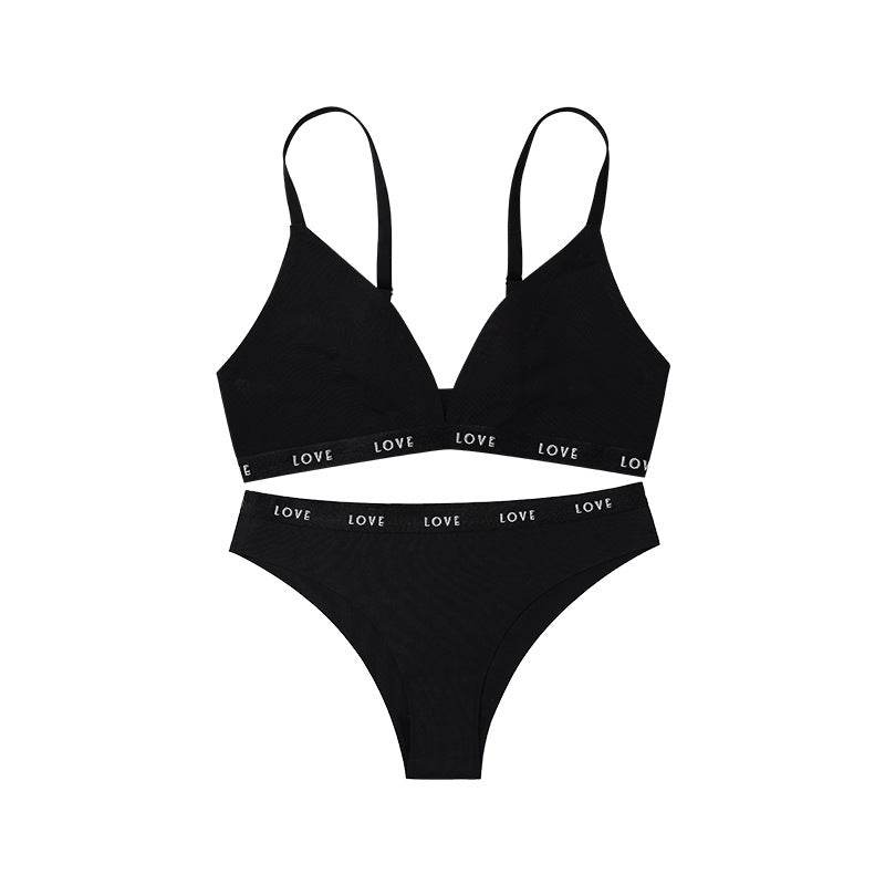 Letter Seamless Ice Silk Nude Feel Underwear Underwear Suit Without Steel Ring - MYLUXURY LANE ENTERPRISE
