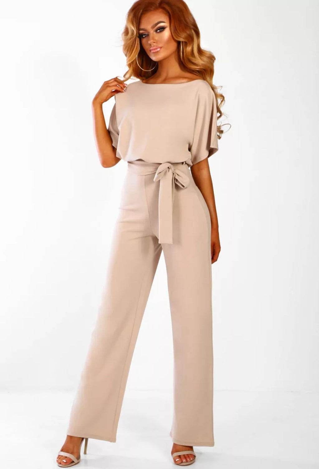 7-color Fashion Lace-up Button Short-sleeved Women's Jumpsuit - MYLUXURY LANE ENTERPRISE