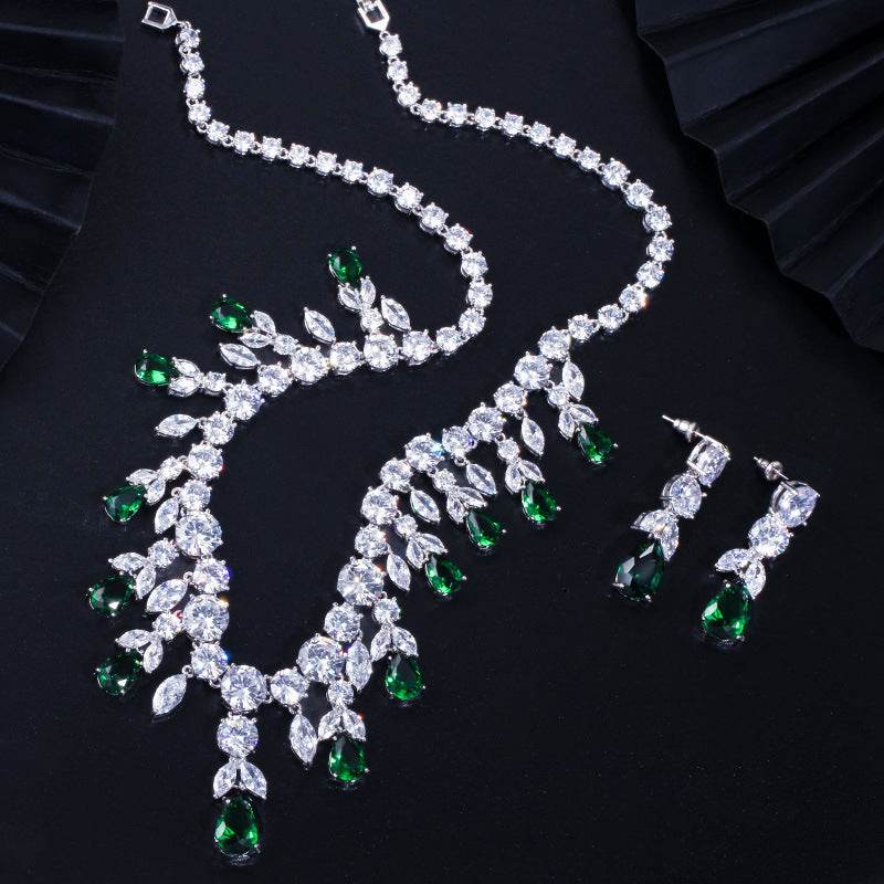 Luxury Water Drop Big Suit Super Flash AAA Zircon Bridal Party Dress High-end Accessories - MYLUXURY LANE ENTERPRISE