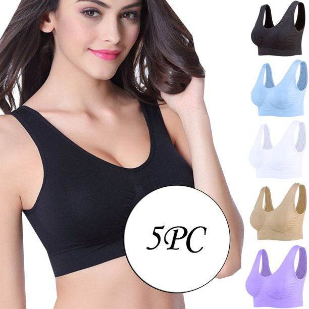 5 pack medium impact Comfort Sports Bras - MYLUXURY LANE ENTERPRISE