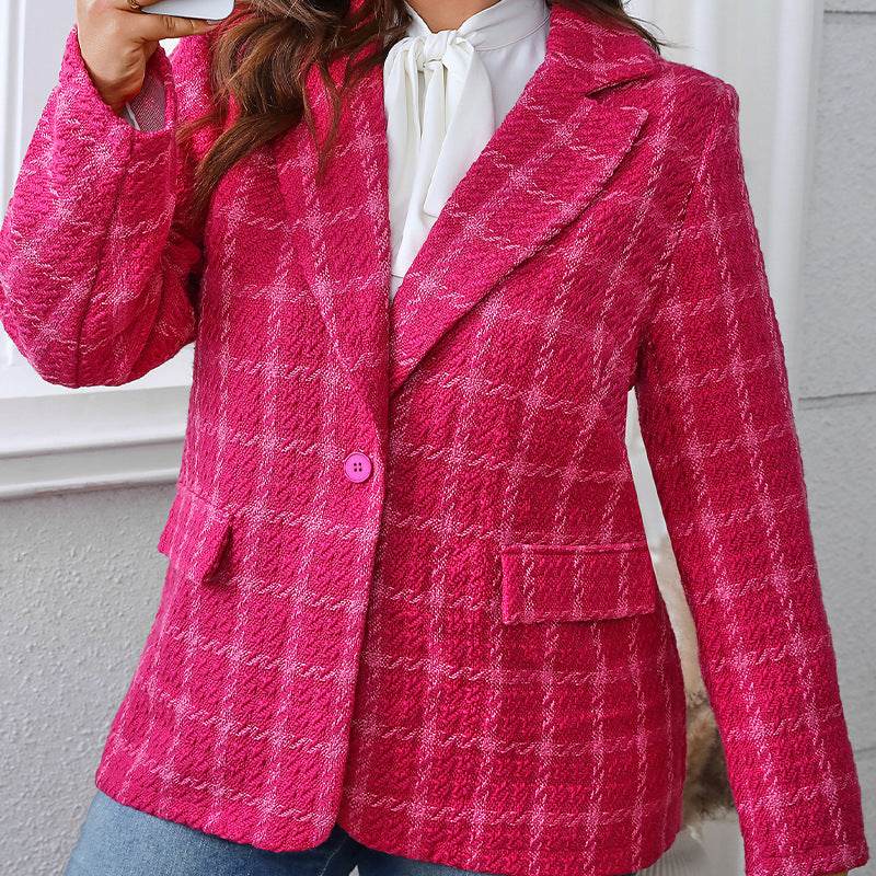 Temperament Commute Plaid Plus Size Coat - MYLUXURY LANE ENTERPRISE