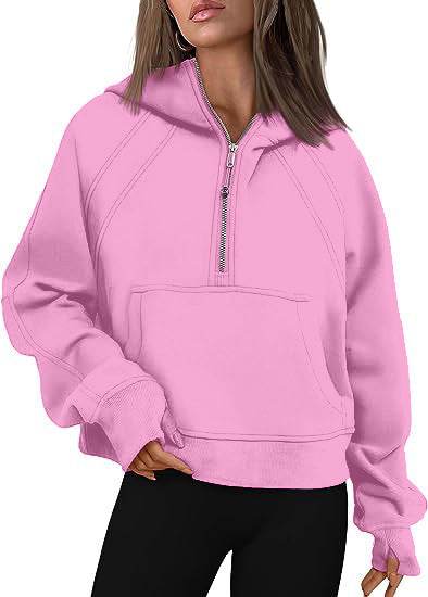 Zipper Hoodies Sweatshirts With Pocket Loose Sport Tops Long Sleeve Pullover Sweaters Winter Fall Outfits Women Clothing - MYLUXURY LANE ENTERPRISE