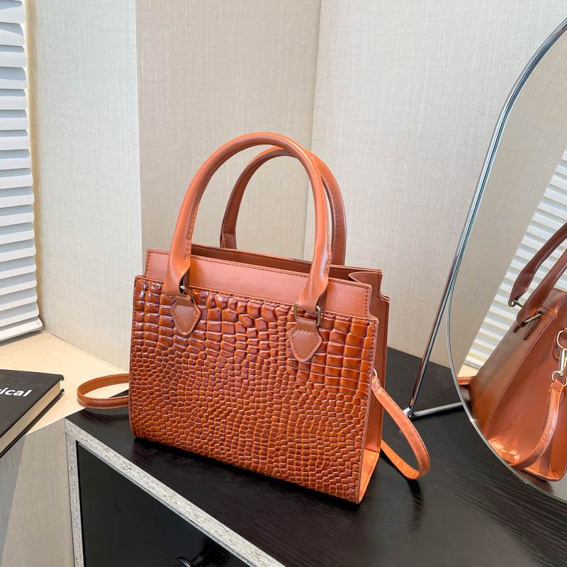 Large-capacity Textured Commuter Tote Pattern Shoulder Messenger Bag - MYLUXURY LANE ENTERPRISE