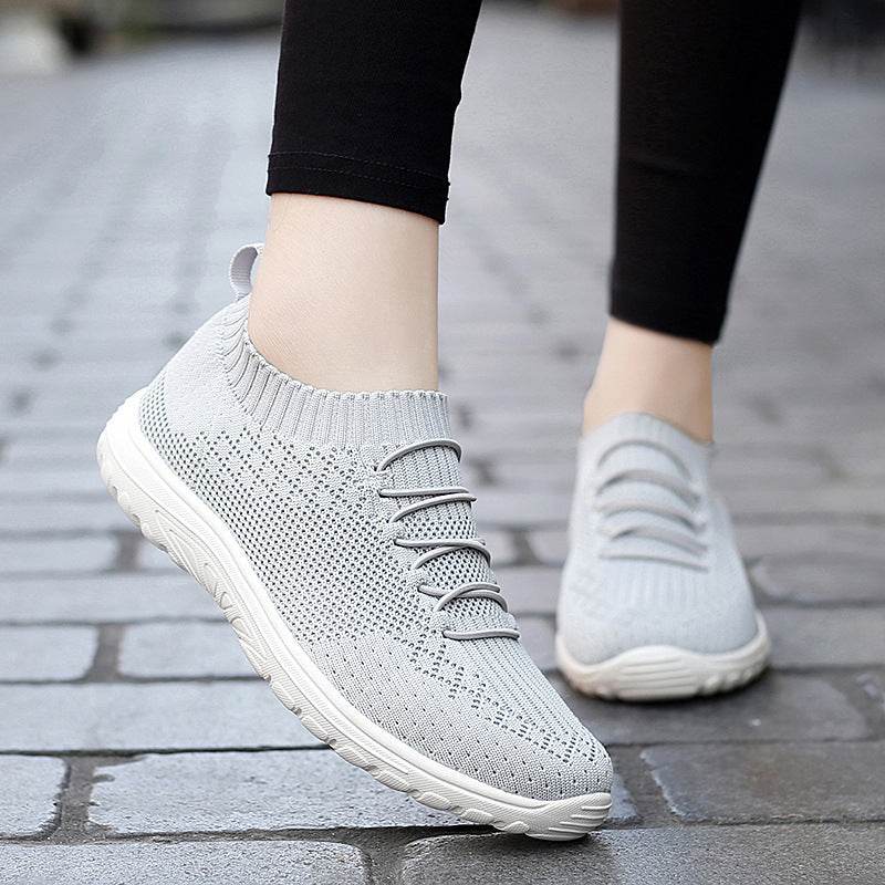 Ladies Flying Woven Mesh Shoes Plus Size Casual Sneakers - MYLUXURY LANE ENTERPRISE