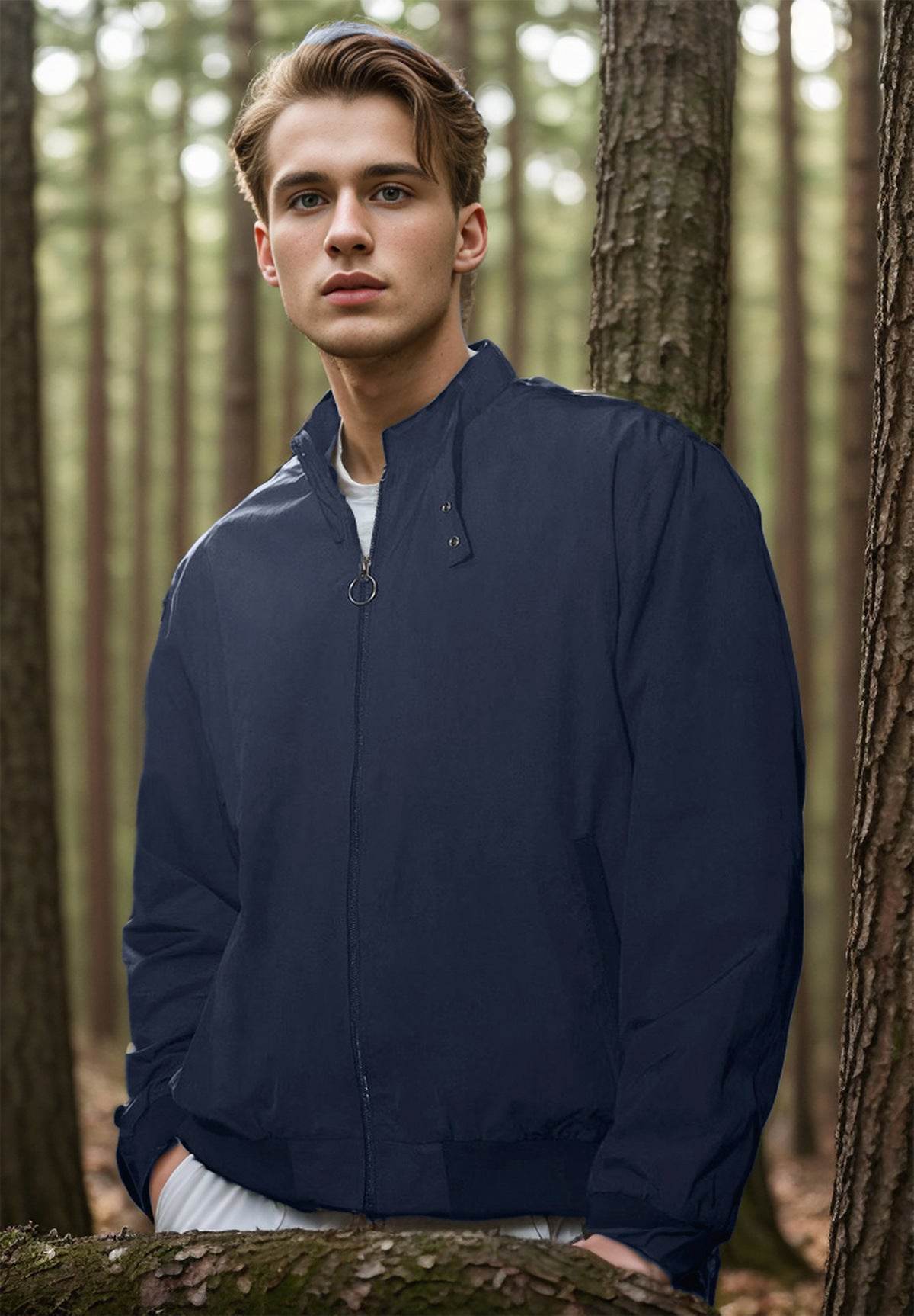 Solid Color Zip Ribbed Jacket Coat - MYLUXURY LANE ENTERPRISE