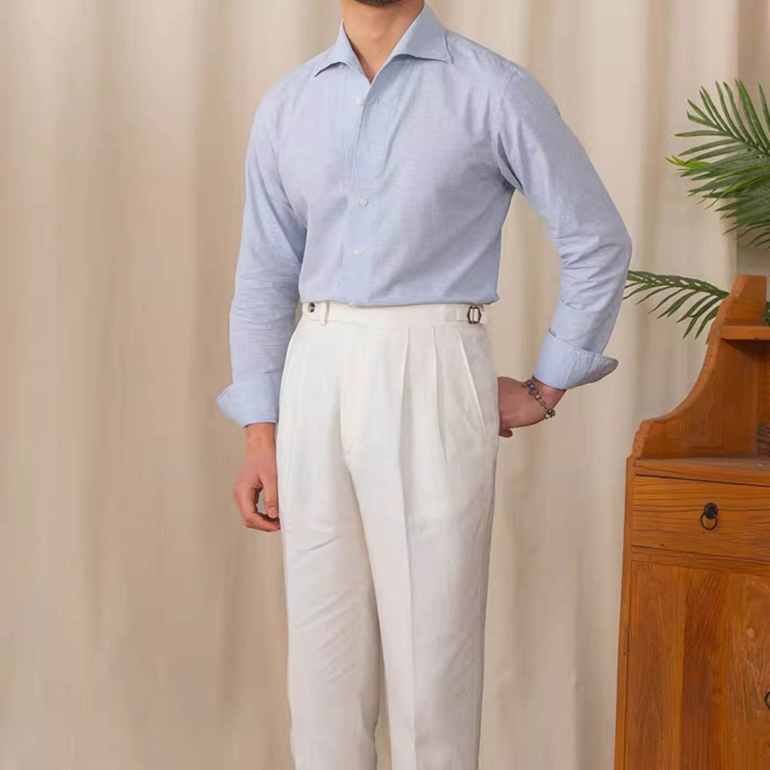 Men's Casual Breathable Cotton And Linen Shirt - MYLUXURY LANE ENTERPRISE