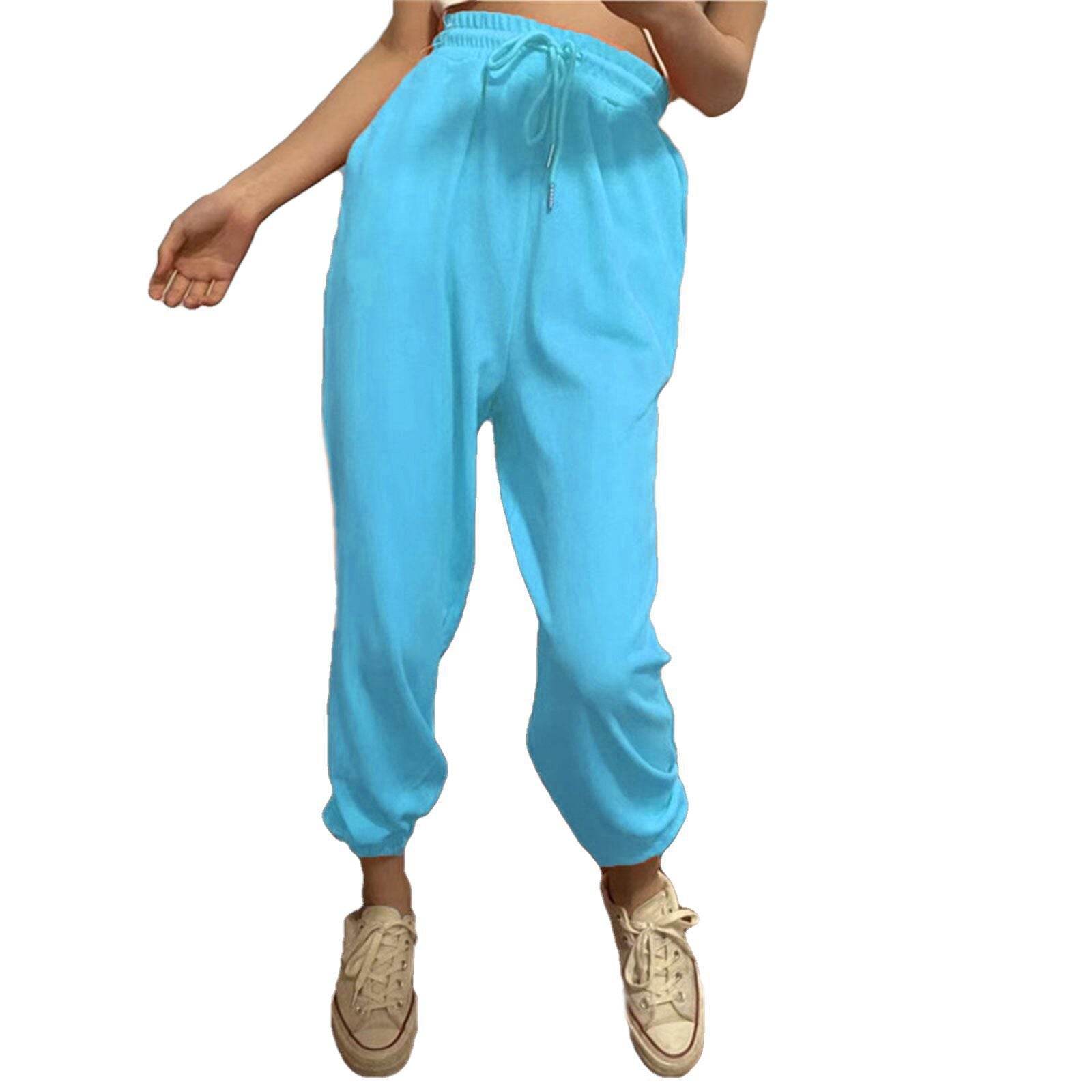 Women's Fashion Solid Color Ankle Banded Pants - MYLUXURY LANE ENTERPRISE