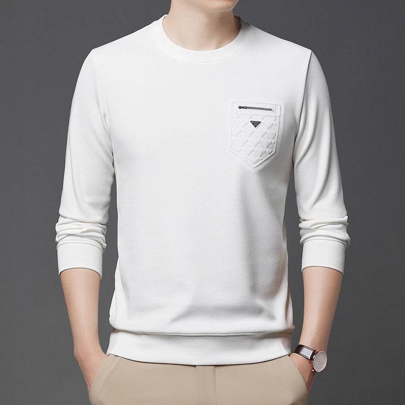 Men's New Fashion Slim Pullover Round Neck Long Sleeve T-shirt - MYLUXURY LANE ENTERPRISE