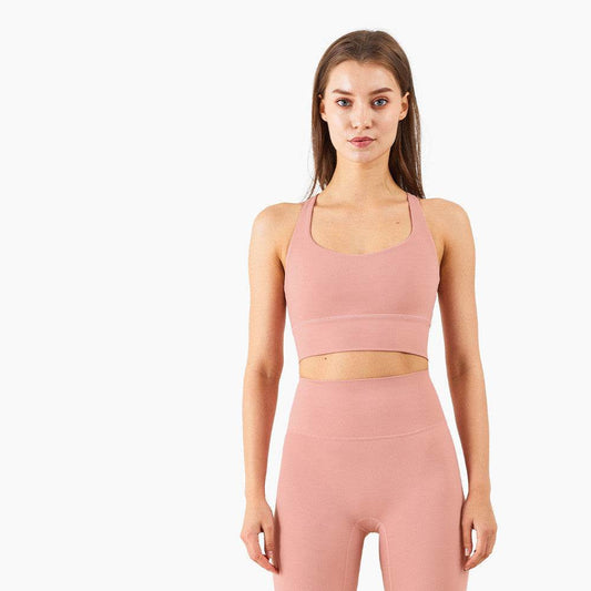 Cross Back Sports Push Up Shape Yoga Bra - MYLUXURY LANE ENTERPRISE