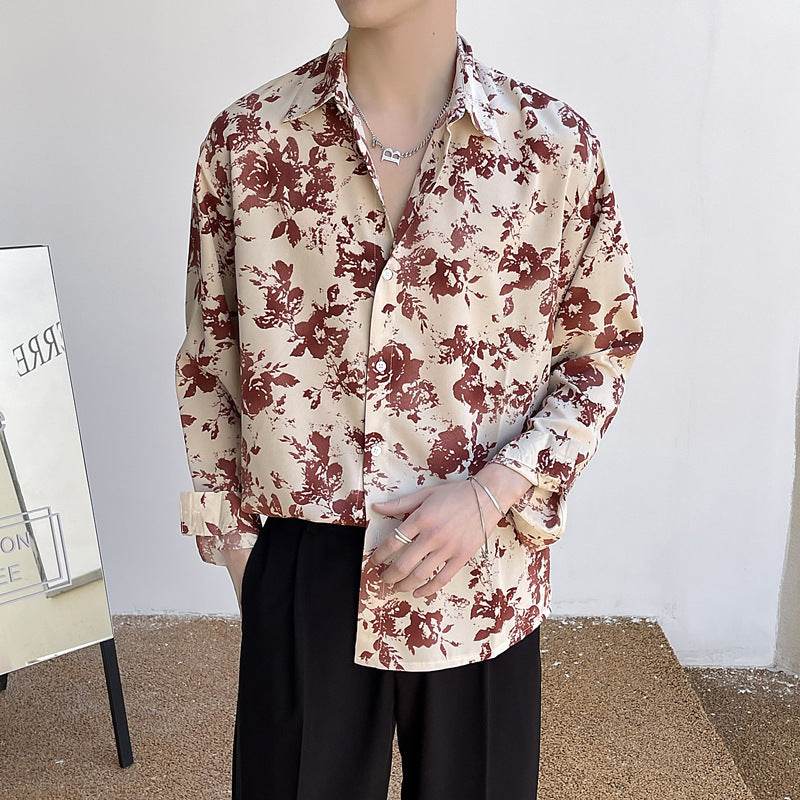 Comfort Ice Silk Trendy Holiday Floral Shirt Men's - MYLUXURY LANE ENTERPRISE