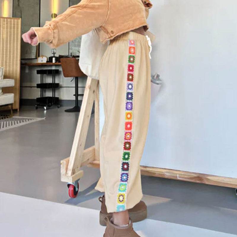 Women's Ethnic Loose Stitching Sweatpants - MYLUXURY LANE ENTERPRISE
