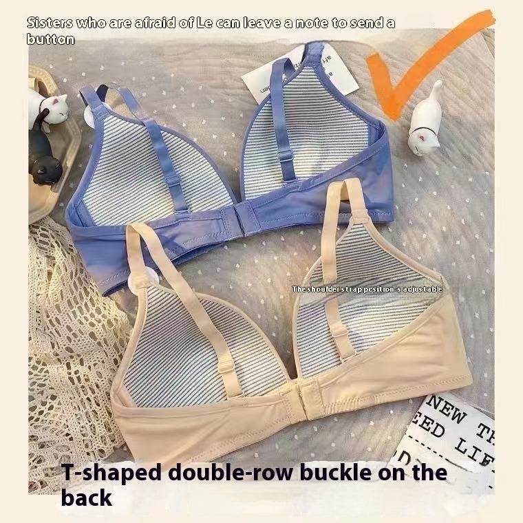 Solid Color Thin Triangle Cup Without Steel Ring Comfortable Push Up Bra - MYLUXURY LANE ENTERPRISE